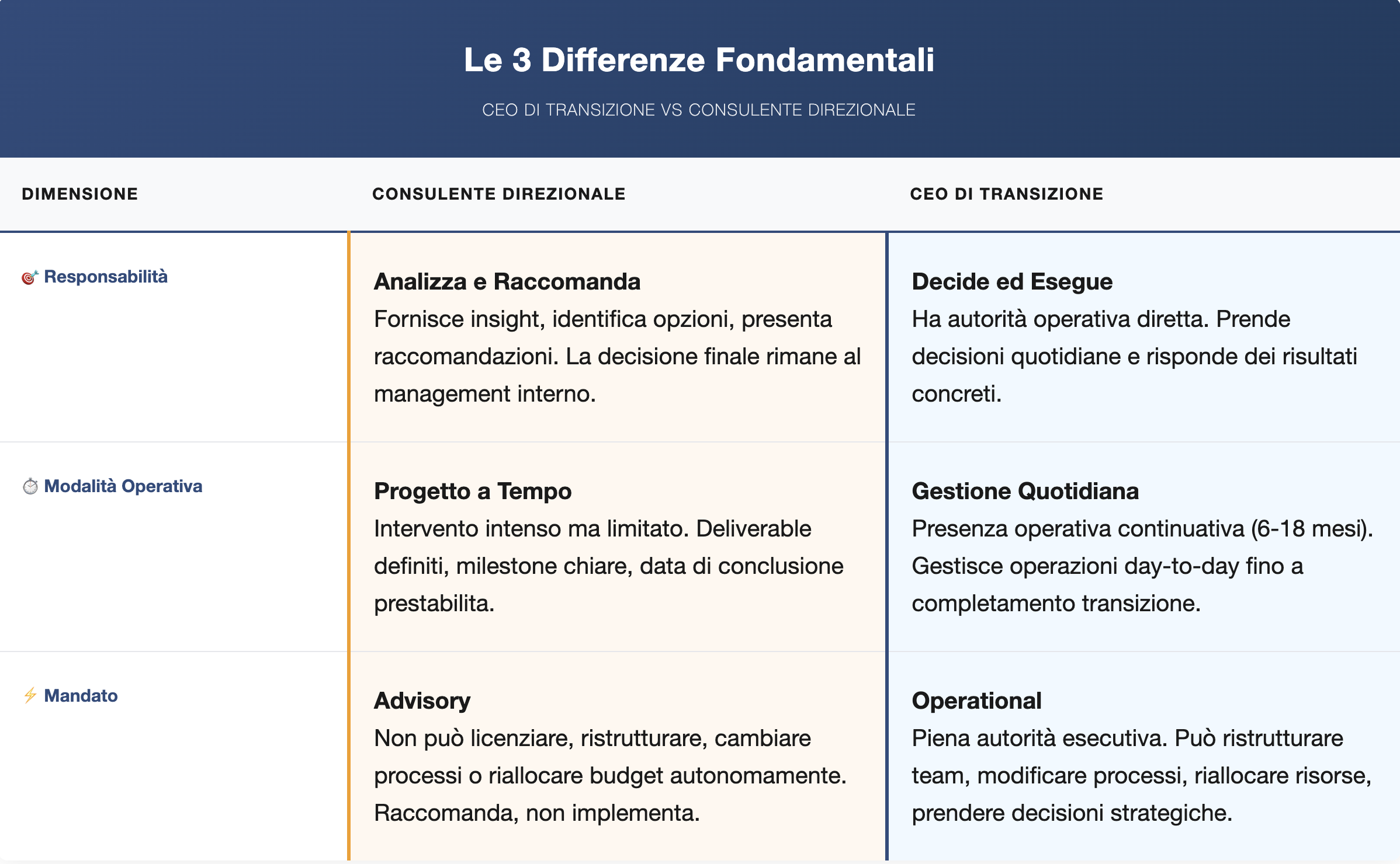 differenze temporary Ceo consulente